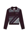 Casablanca Paris Diagonal Tennis Merino Long Sleeve Polo Shirt In Multi