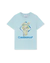Casablanca Paris Diamond Column Short-sleeve T-shirt In Blue