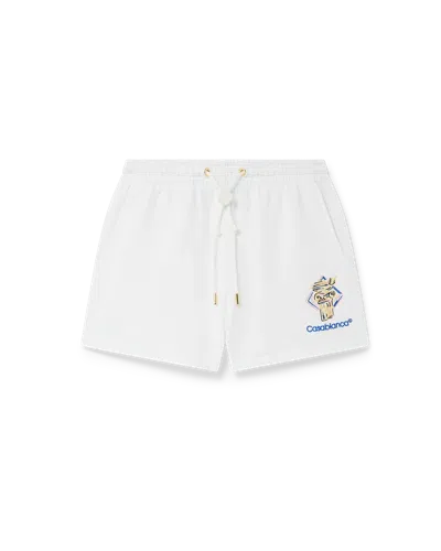 Casablanca Paris Diamond Column Sweatshorts In White