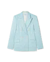 Casablanca Paris Double Breasted Jacquard Jacket In Blue