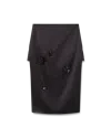 Casablanca Paris Duchesse Satin Midi Skirt In Black