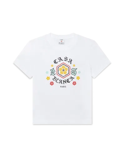 Casablanca Paris Emblem Fitted Short Sleeve T-shirt In Multi