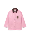 Casablanca Paris Embossed Leather Workwear Coat In Pink