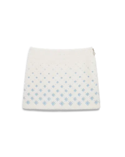 Casablanca Paris Embroidered Gradient Monogram Fleece Mini Skirt In White