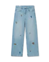 Casablanca Paris Embroidered Motif Jeans In Blue