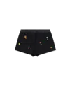 Casablanca Paris Embroidered Motif Wool Tailored Shorts In Black