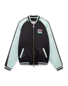 Casablanca Paris Embroidered Satin Bomber Jacket In Black In Multi