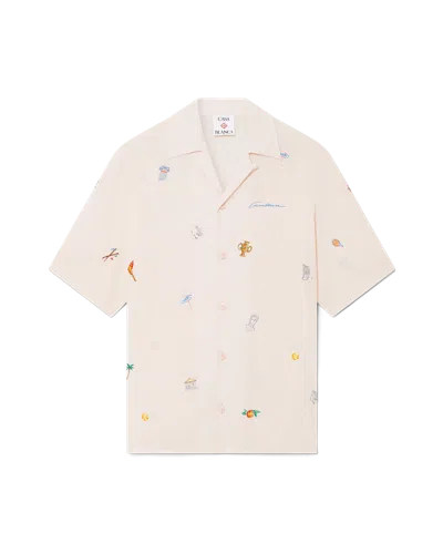 Casablanca Paris Embroidered Short-sleeve Motif Shirt In Multi