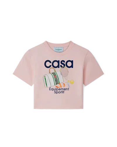 Casablanca Paris Equipement Sportif Cropped Short-sleeve T-shirt In Multi