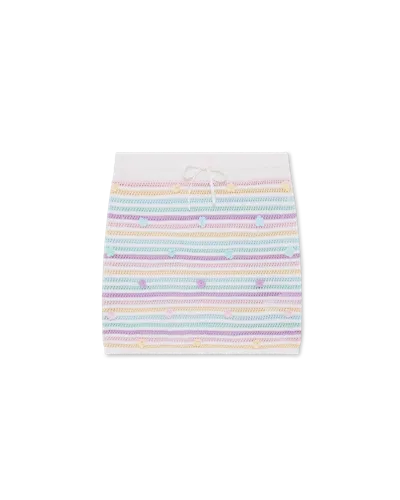 Casablanca Paris Flower Stripe Cotton Crochet Skirt In Multi