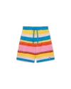 Casablanca Paris Fluffy Stripe Oversized Shorts In Blue In Multi
