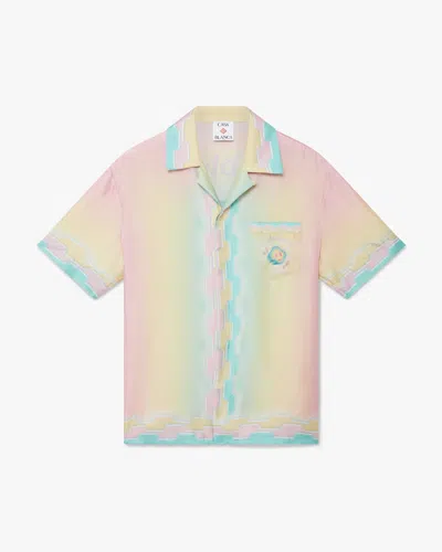 Casablanca Paris For The Love Of Dance Silk Short Sleeve Shirt In Multi