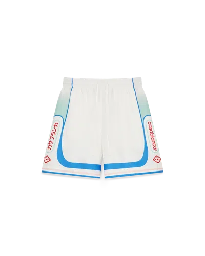 Casablanca Paris Fuji Dream Silk Shorts In White
