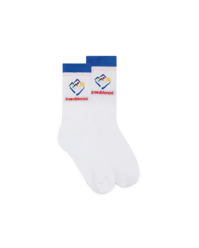Casablanca Paris Fuji Icon Socks In White