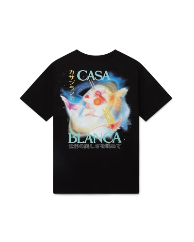 Casablanca Paris Galactic Connection Short-sleeve T-shirt In Black