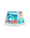 Casablanca Paris Galaxy Court Silk Shorts In Multi