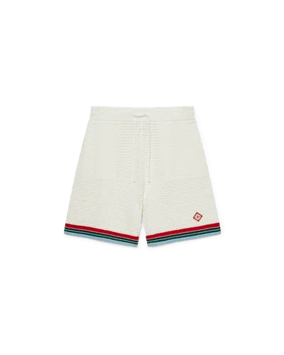 Casablanca Paris Gothic Crochet Shorts In White