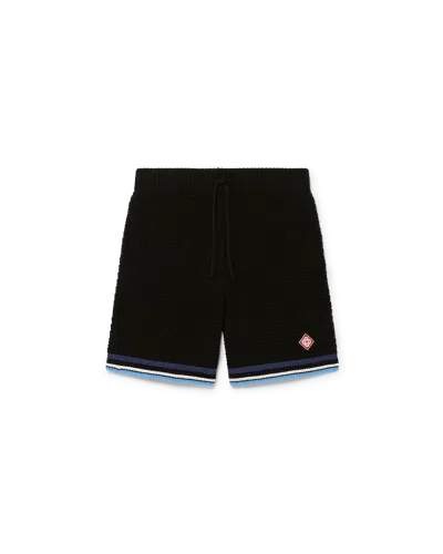 Casablanca Paris Gothic Crochet Shorts In Black