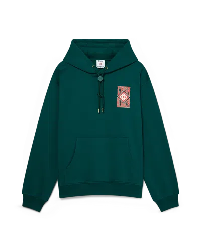 Casablanca Paris Gothic Logo Hooded Sweatshirt In Green