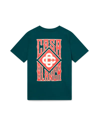 Casablanca Paris Gothic Logo Short-sleeve T-shirt In Blue