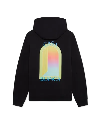 Casablanca Paris Gradient Arch Hooded Sweatshirt In Black
