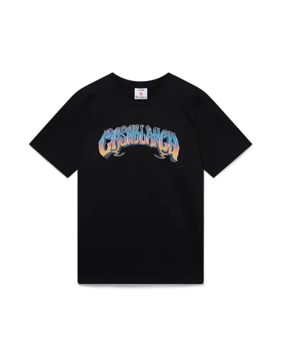 Casablanca Paris Gradient Gothic Short-sleeve T-shirt In Black