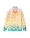 Casablanca Paris Gradient Heart Monogram Long-sleeve Silk Shirt In Multi