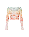 Casablanca Paris Gradient Heart Monogram Mesh Top In Multi