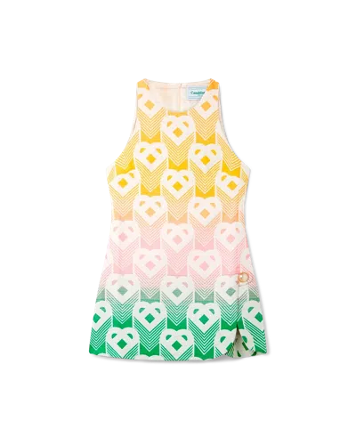 Casablanca Paris Gradient Heart Monogram Shift Dress In Multi
