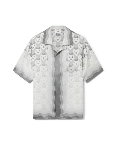 Casablanca Paris Gradient Heart Monogram Short-sleeve Silk Shirt In Multi
