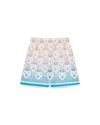 Casablanca Paris Gradient Heart Monogram Silk Shorts In Blue In Multi