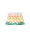 Casablanca Paris Gradient Heart Monogram Silk Shorts In Multi