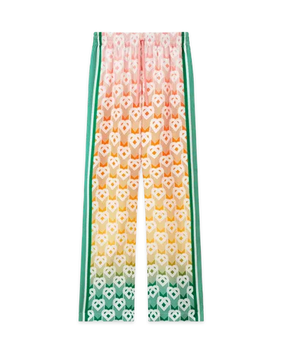 Casablanca Paris Gradient Heart Monogram Wide Leg Trousers In Multi