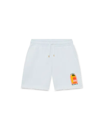Casablanca Paris Gradient L'arche Sweatshorts In Pink In Gray