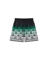 Casablanca Paris Gradient Monogram Silk Shorts In Green In Green