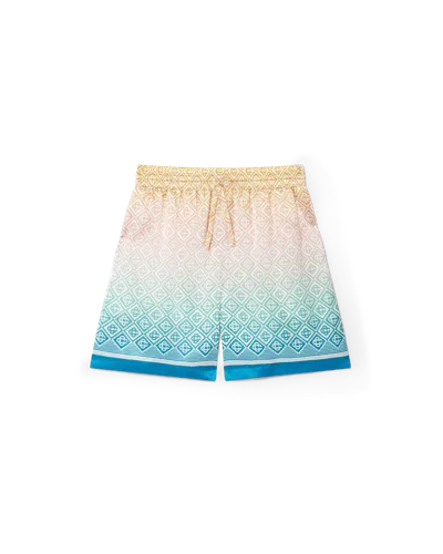 Casablanca Paris Gradient Monogram Silk Shorts In Multi