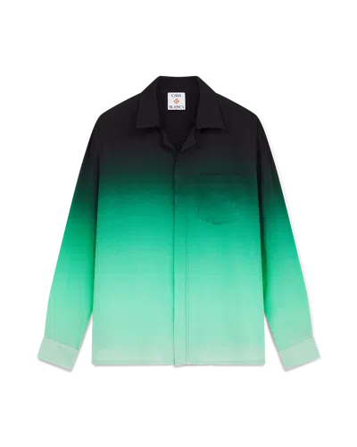 Casablanca Paris Gradient Ping Pong Jacquard Long-sleeve Silk Shirt In Multi