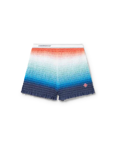 Casablanca Paris Gradient Shirred Shorts In Black