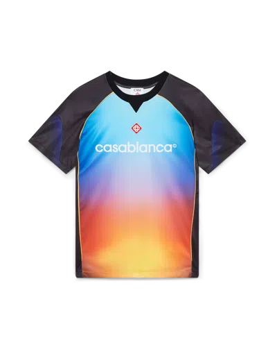 Casablanca Paris Gradient Short-sleeve Football Shirt In Black