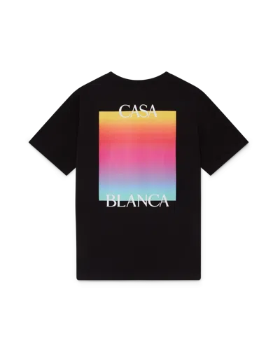 Casablanca Paris Gradient Square Logo Short Sleeve T-shirt In Black