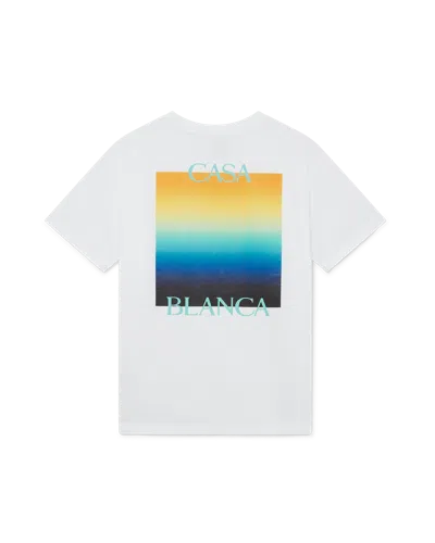 Casablanca Paris Gradient Square Short Sleeve T-shirt In Yellow In Metallic