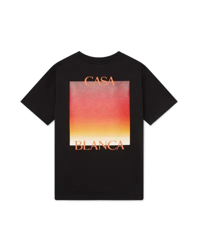 Casablanca Paris Gradient Square Short Sleeve T-shirt In Black