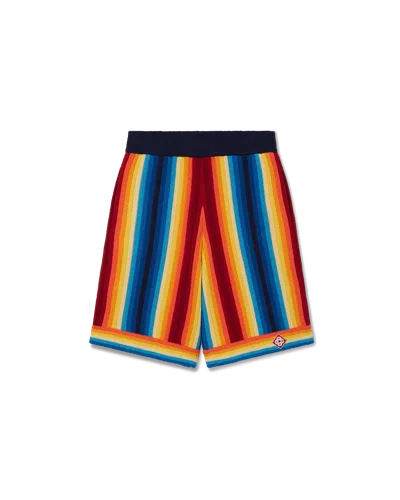Casablanca Paris Gradient Stripe Towelling Shorts In Multi