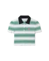 Casablanca Paris Gradient Striped Polo Top In Green