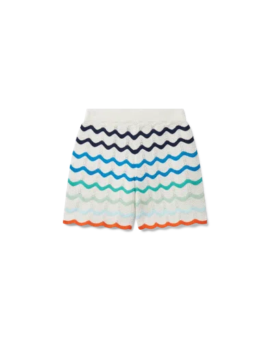 Casablanca Paris Gradient Wave Crochet Shorts In Multi