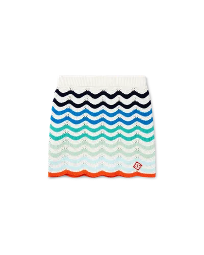 Casablanca Paris Gradient Wave Crochet Skirt In Multi