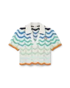 Casablanca Paris Gradient Wave Crochet Top In Multi