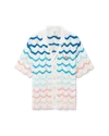 Casablanca Paris Gradient Wave Short-sleeve Crochet Shirt In Multi