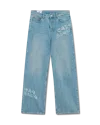 Casablanca Paris Graffiti Distressed Denim Jeans In Blue