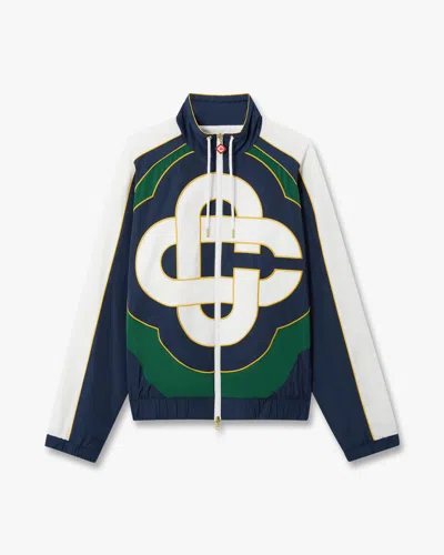 Casablanca Paris Green & Navy Check Applique Windbreaker Jacket In Yellow In Multi